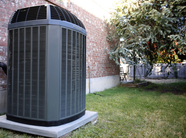 Heat pump installed outside of a home
